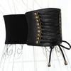 Women Corset Waist Belt Elegant Exquisite Fashionable Wide Elastic Tied Waist Belt for Party Black