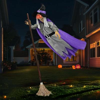 Dekoracja Halloween Sterowanie Głosowe Wiedźma Duża Wisząca Świecąca Dźwiękowa Bar Dom Horror Dekoracja