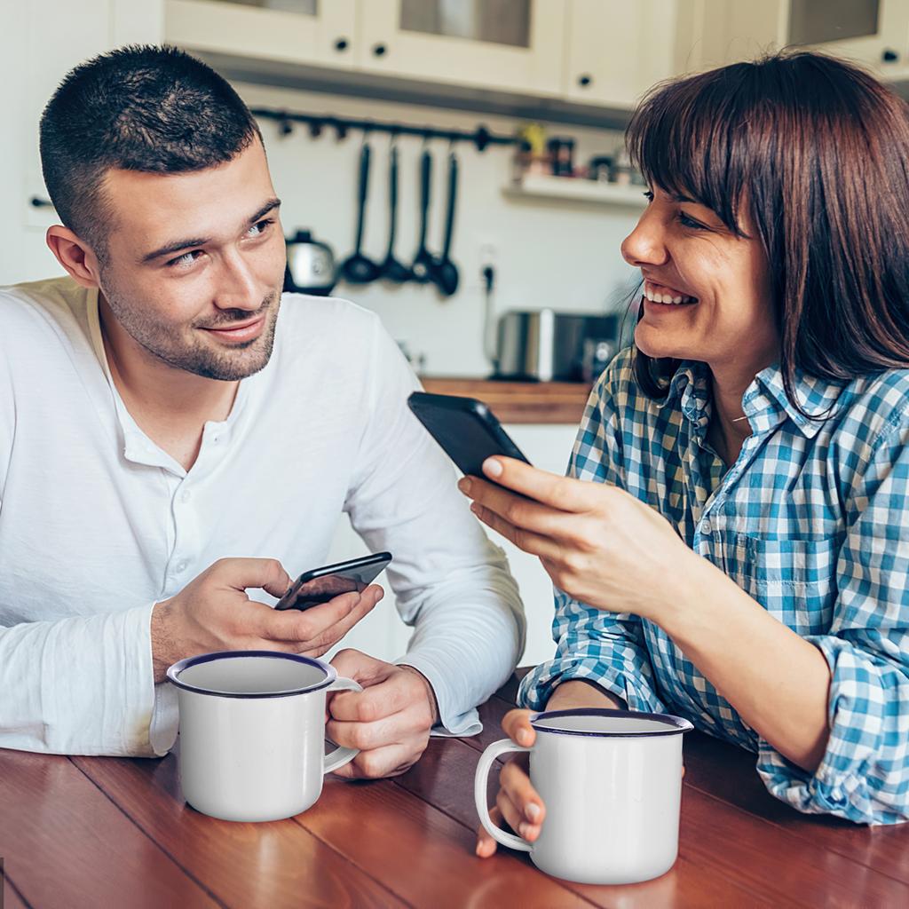 16 Pcs 4 Oz Enamel Camping Coffee Mugs Mini Metal Mug With Handle Small White Enamel Mug Vintage Round Enamel Cup Portable Drink