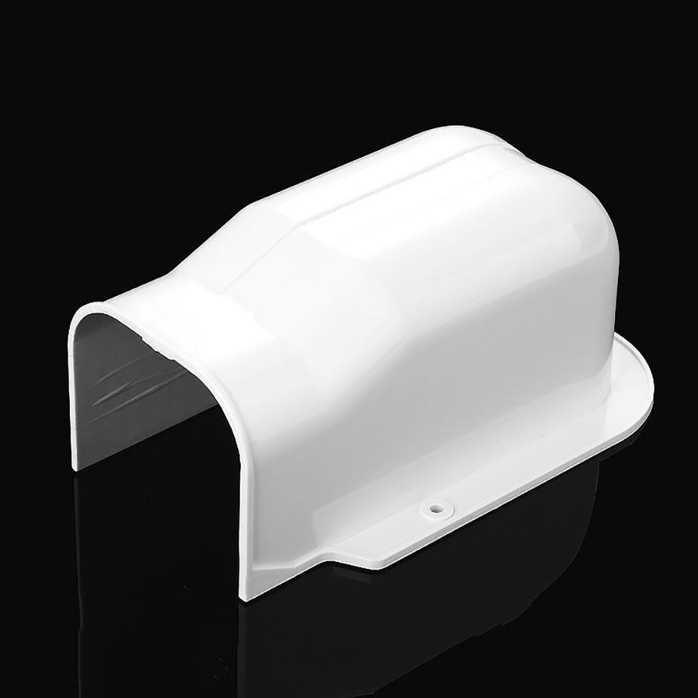 75*65mm Air Cond Lineset Cover System PVC Easy To Install Coupling End Cap Cover White Weather Resistance Wall Cap