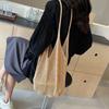 Large Capacity Ladies Vacation Beach Bucket Tote Hollow Design Travel Female Handbags Casual Simple Women Knit Shoulder Bags