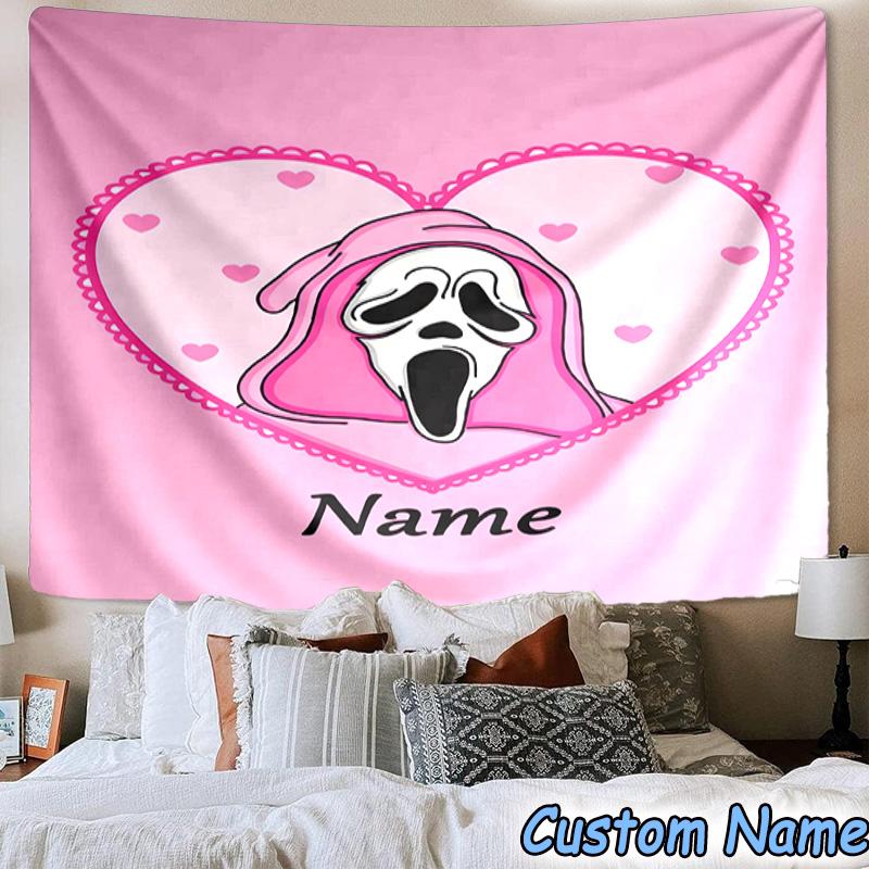 Custom Name Tapestry Horror Characters Tapestry, Unique Design Tapestry, Suitable for Bedroom,Livingroom, Playroom,Heartwarming Fan Holiday Gifts