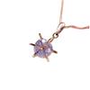 Color Gold Necklace, Purple Gold Pentagram Pendant, Rose Gold Plated, Shiny Zircon Collarbone Chain.