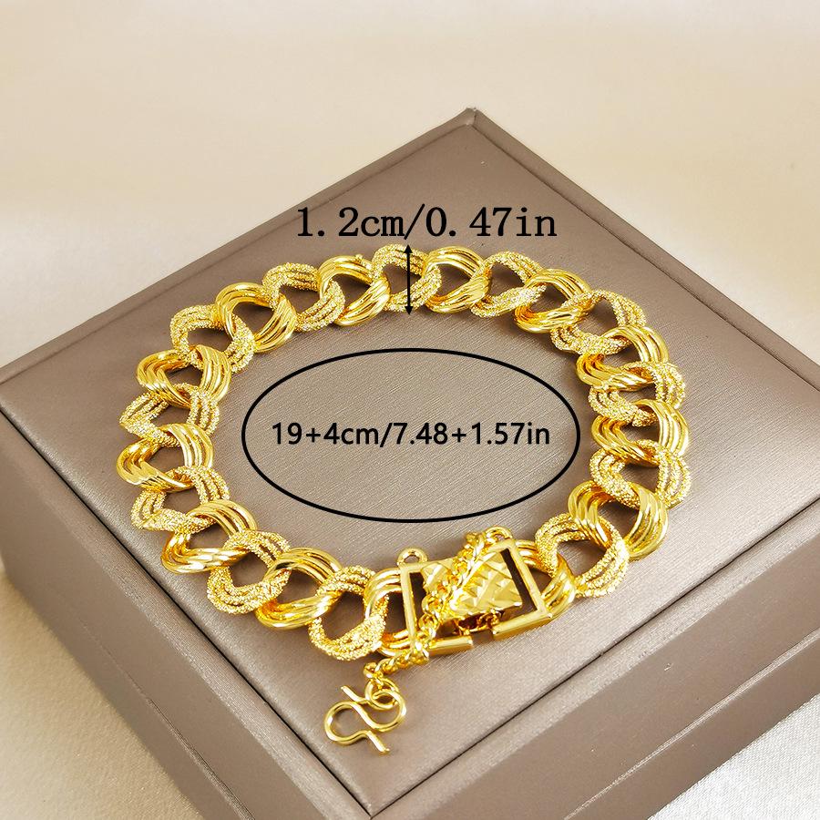 24K Gold Plated 1.2cm Wide Engraved Middle Eastern Luxury Bracelet for Men and Women - Perfect for Festivals or Gifts