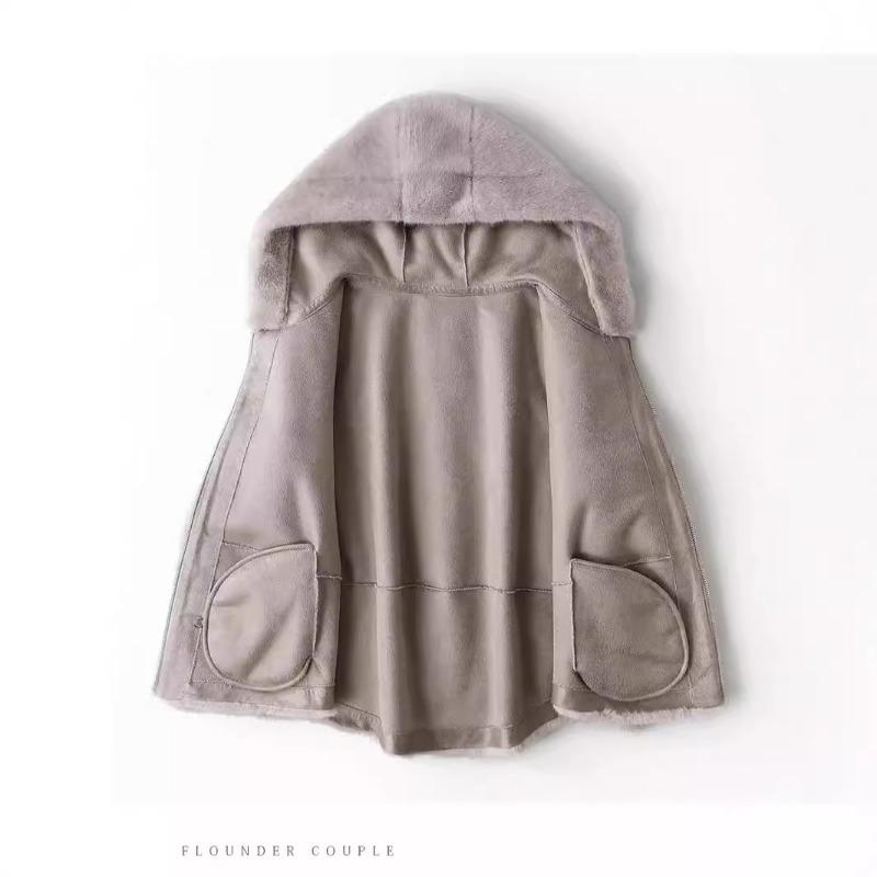 Winter coat gold mink fleece coat women's short hooded thickened imitation mink fleece environmentally friendly fur