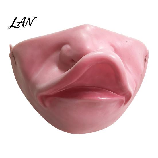 Funny Character Masque for Adults Latex Halloween Half Face Adults, Scary Horror Party Humorous Photo Booth Props with Elastic Strap Cosplay, Carnival