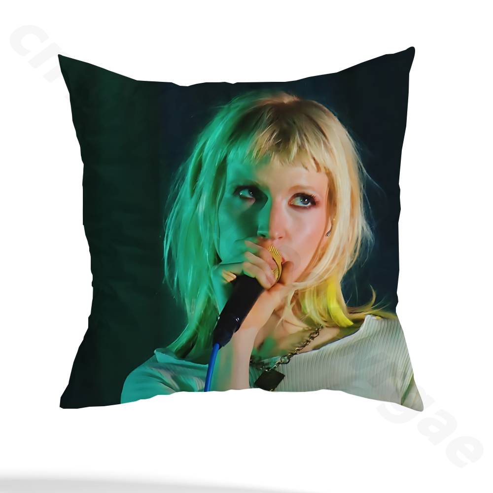 H-Hayley Williams P-Paramore Pillow Case Square Double-Sided Printing Short Plush Sofa Cushion Cover Bedroom Bedside Pillow