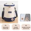 Sac de prânz portabil de mare capacitate, cutie de prânz izolată, cilindric, proaspăt, cutie rotundă din folie de aluminiu, geantă termică pentru alimente.