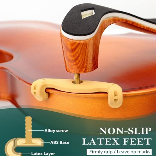 Violin Shoulder Rest, 3/4-4/4 Size, Non-Slip, Wood Grain Finish, Adjustable, Ergonomic, Breathable, with Support for Violin Practice (3/4-4/4)