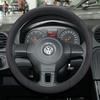 Univerzálny tenký kryt volantu z pravej kože pre VW Polo Plus, priemer 38 cm, športový štýl, pre všetky ročné obdobia