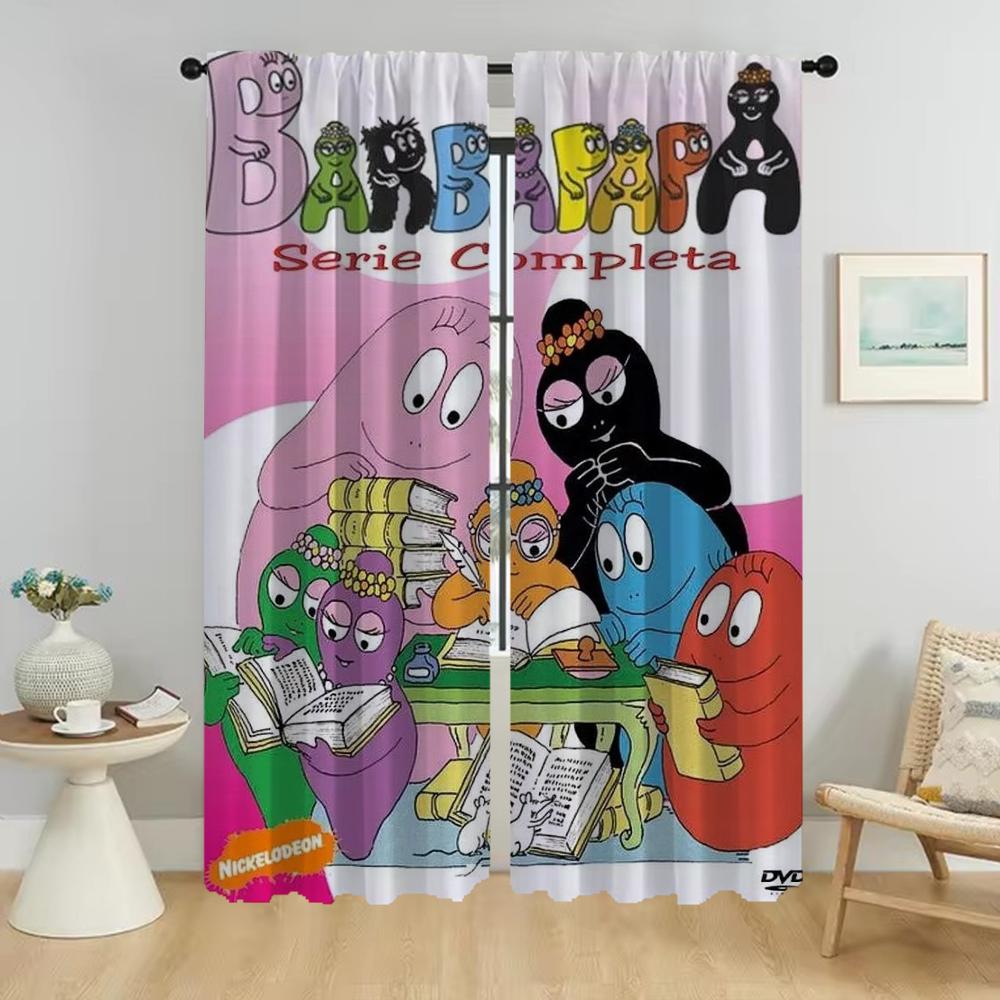 

Home Interior Curtains for Camera Les Barbapapas Blackout Curtain for Room 2 Panel Partition Shades Halloween Decoration Living W50xH70cmx2pcs-CL