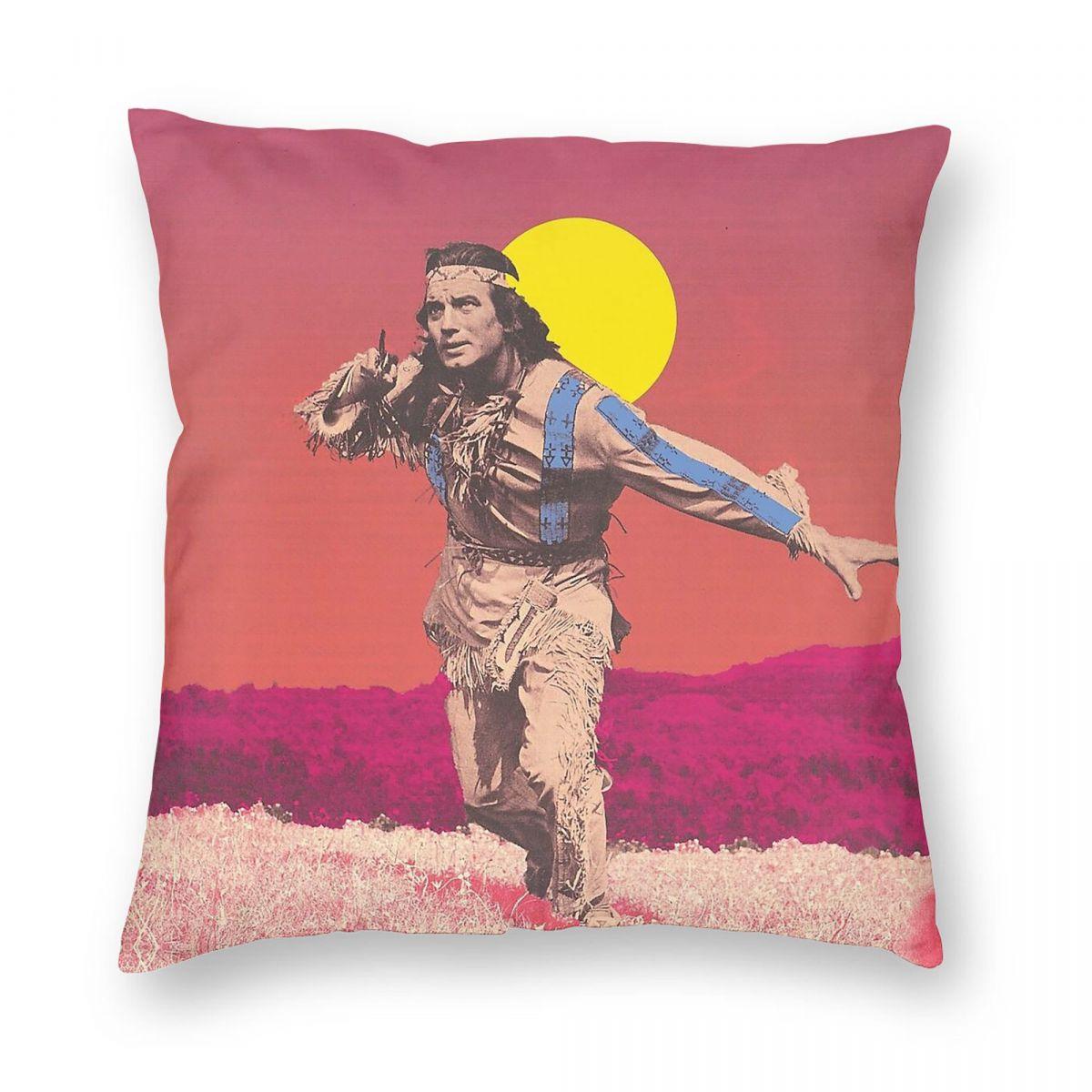 

Winnetou Apache Gold Karl May Square Pillowcase Polyester Linen Velvet Printed Zip Decor Pillow Case Home Cushion Cover 18 12x12Inch