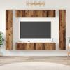 Wall Mounted TV Cabinet Set 10 pcs Reclaimed Wood Effect Particleboard