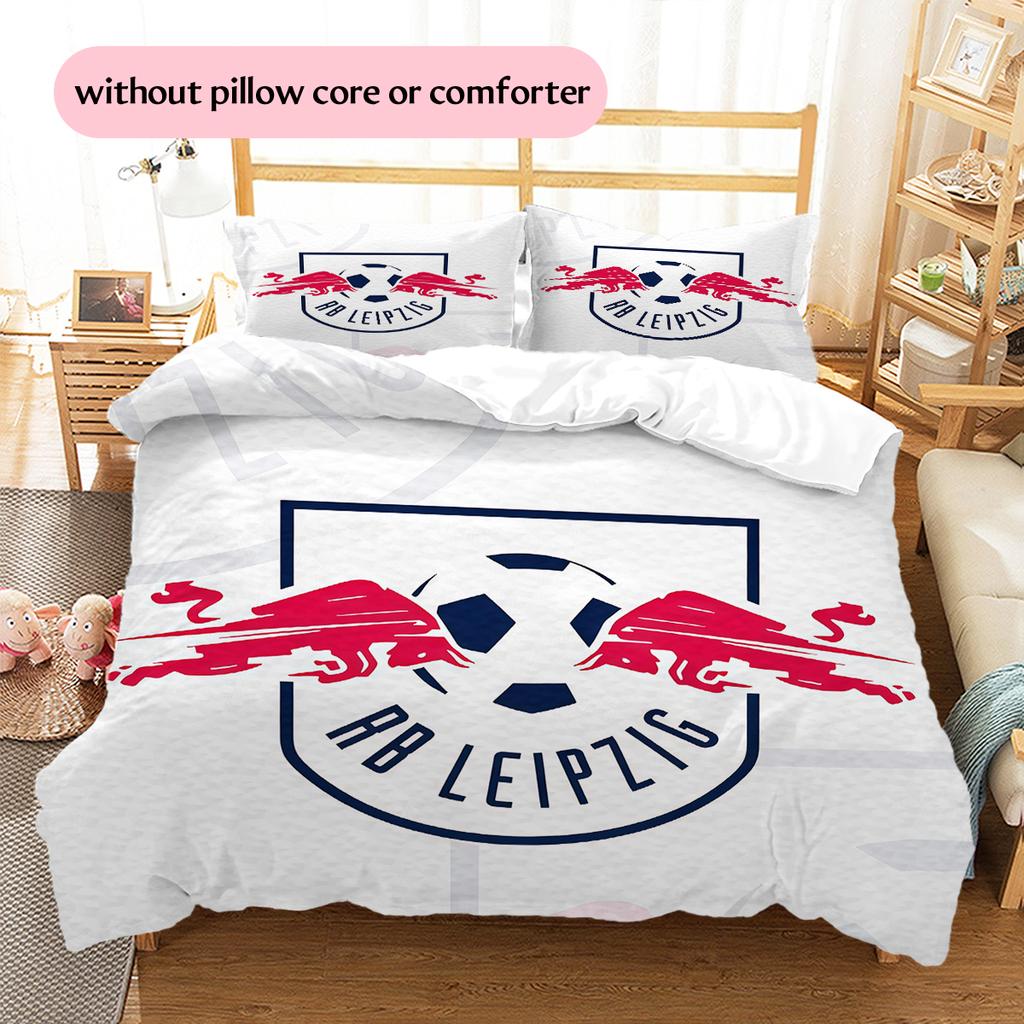 Biancheria da letto con motivo logo RB Leipzig Decorazione per la casa Regalo di compleanno (1 * copripiumino + 2 * federa, senza nucleo)