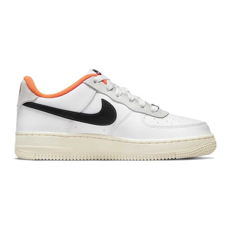 Nike Air Force 1 LV8 GS Hoops Pack - White Total Orange Kids Sneakers Coconut-Milk Black DX3361-100