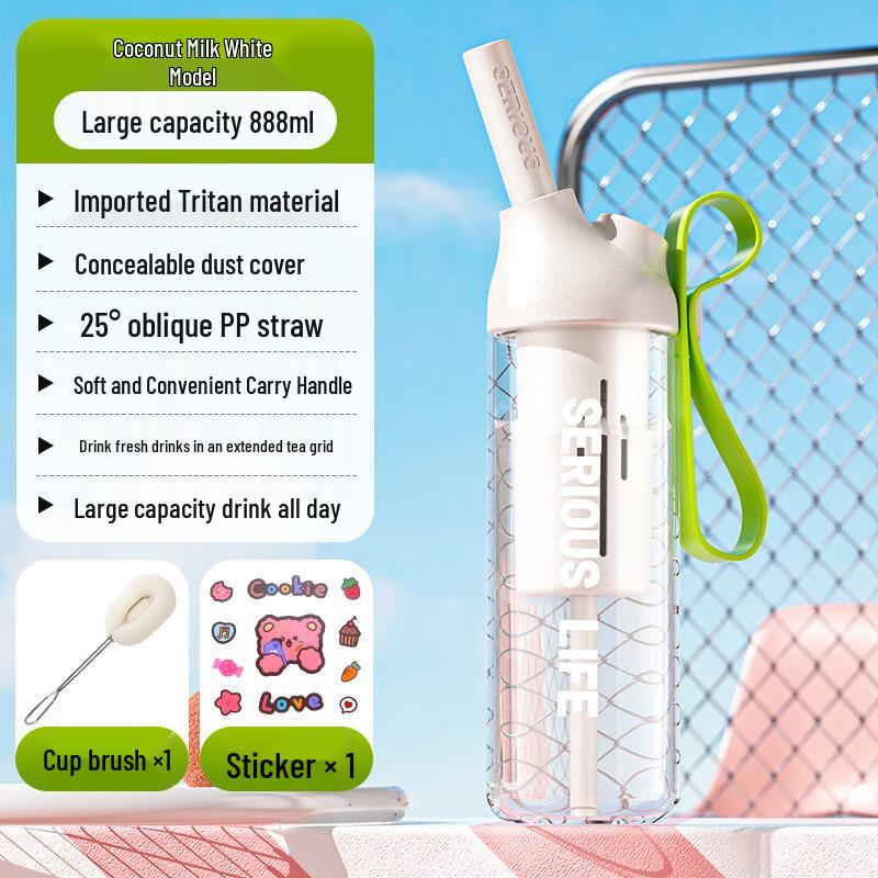

Cute Large Capacity Kids Portable Water Bottle with Straw