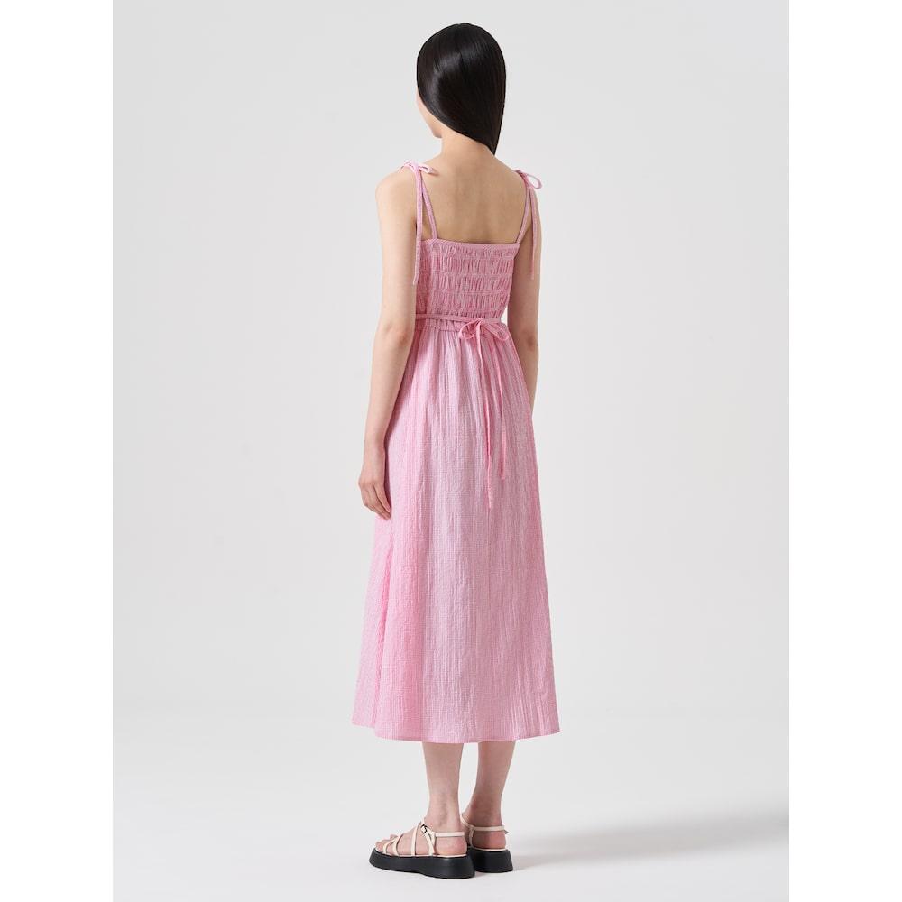 8SECONDS Check Smocking Sleeveless Dress Pink (324771Lyfx)