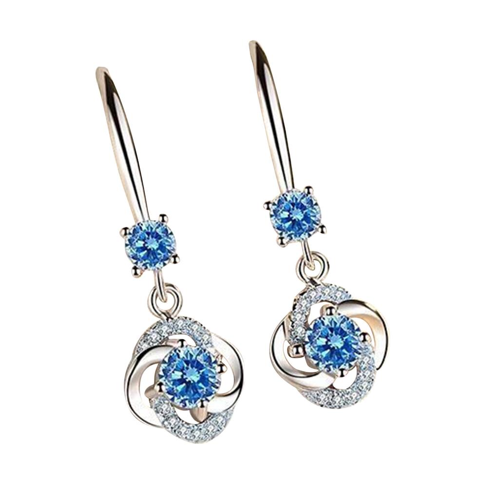 Diamond-studded Creative Earrings Temperament Long Four-leaf