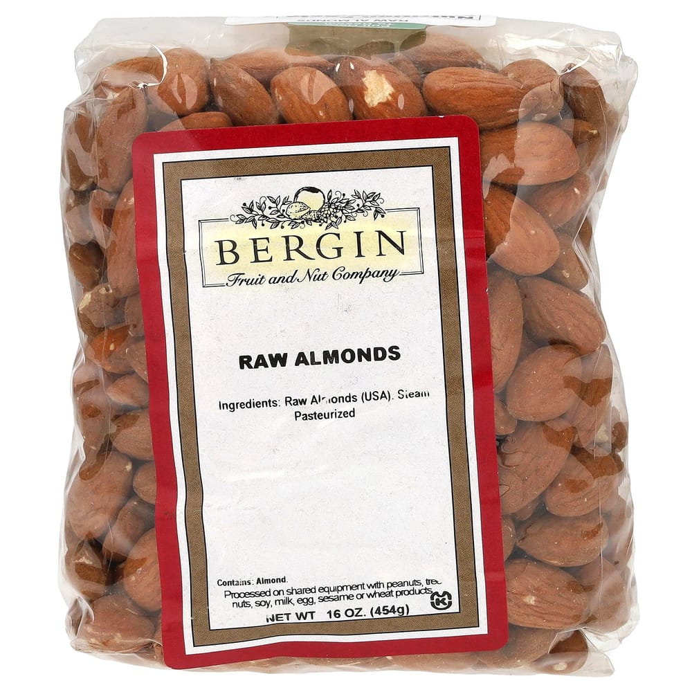 Bergin Fruit and Nut Company Raw Almonds, 454g (16 oz)