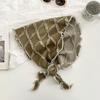 Women Retro Triangle Fringed Wrap Shawl Scarf Female Grain Textured Shawls Scarves Decorative Headscraves