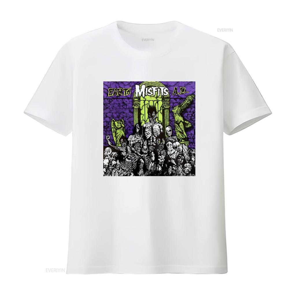 Misfits Earth AD Mens Punk Rock Band Album Concert Tour Merch T Shirt vintage Washed streetwear Stylish graphic Slightly
