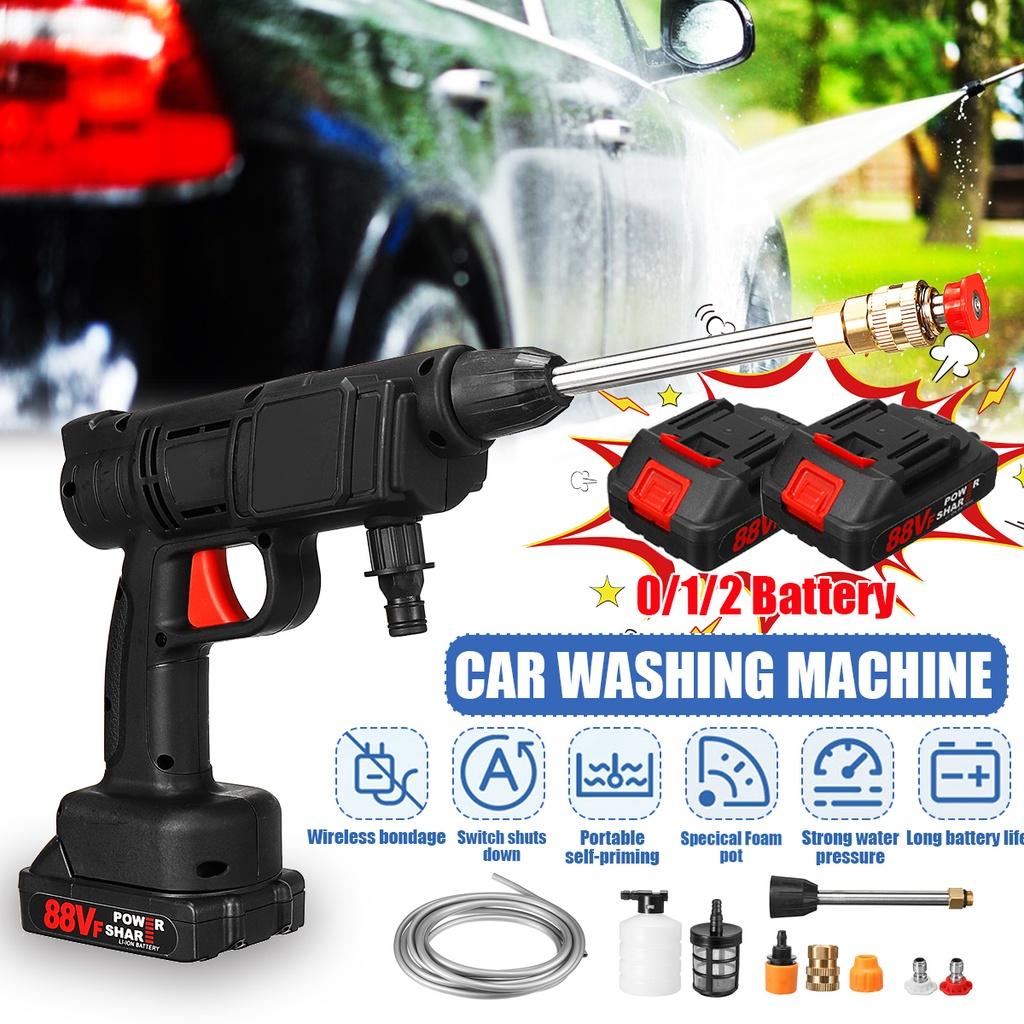 88VF 30bar Cordless High Pressure Washer Car Washing Machine  Water Spayer Guns Vehicle Cleaning Tool W/ None/1/2 Battery 10000mah 200W