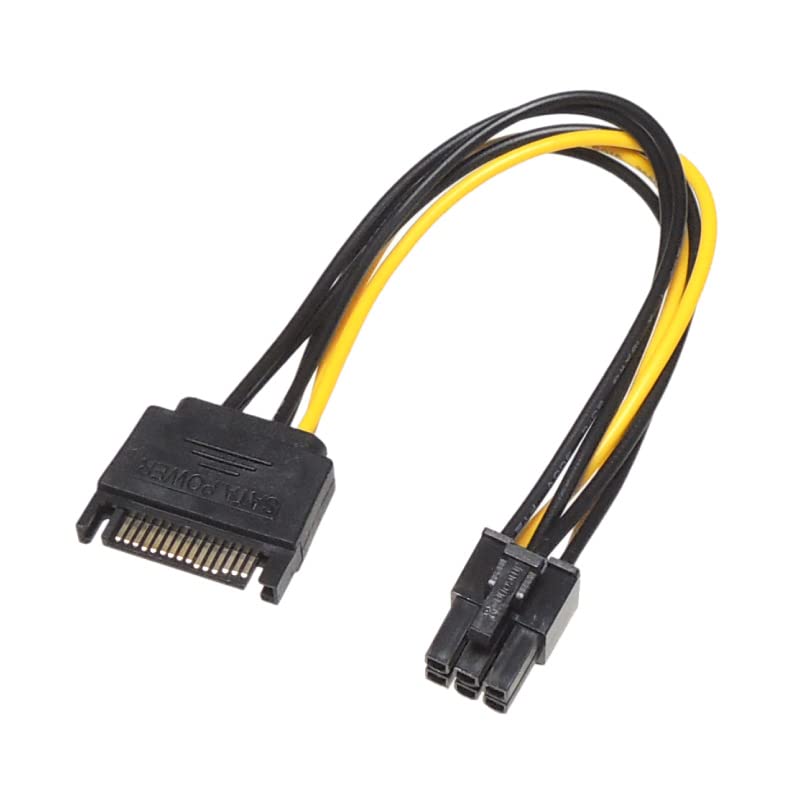 

KAUMO SATA Power to PCIe Power Graphics Board Auxiliary Power Conversion Cable (Male) 6-Pin (Male)