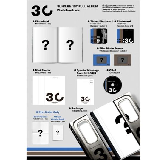 Sungjin (DAG 6) - 1:a [30] (FOTOBOK Ver.) - Utgivningsdatum: 2024.11.05