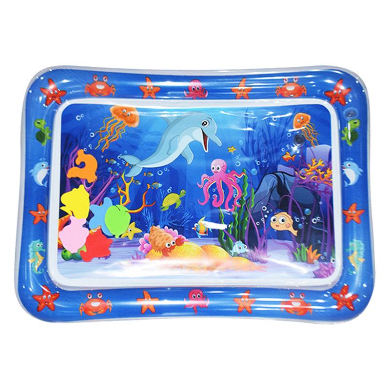 1Pc Blue Dolphin Inflatable Pvc Playing Mat Baby Play Water Mat Toddler Pad Kids Early Education Activity Toys Mat Cushion Gift