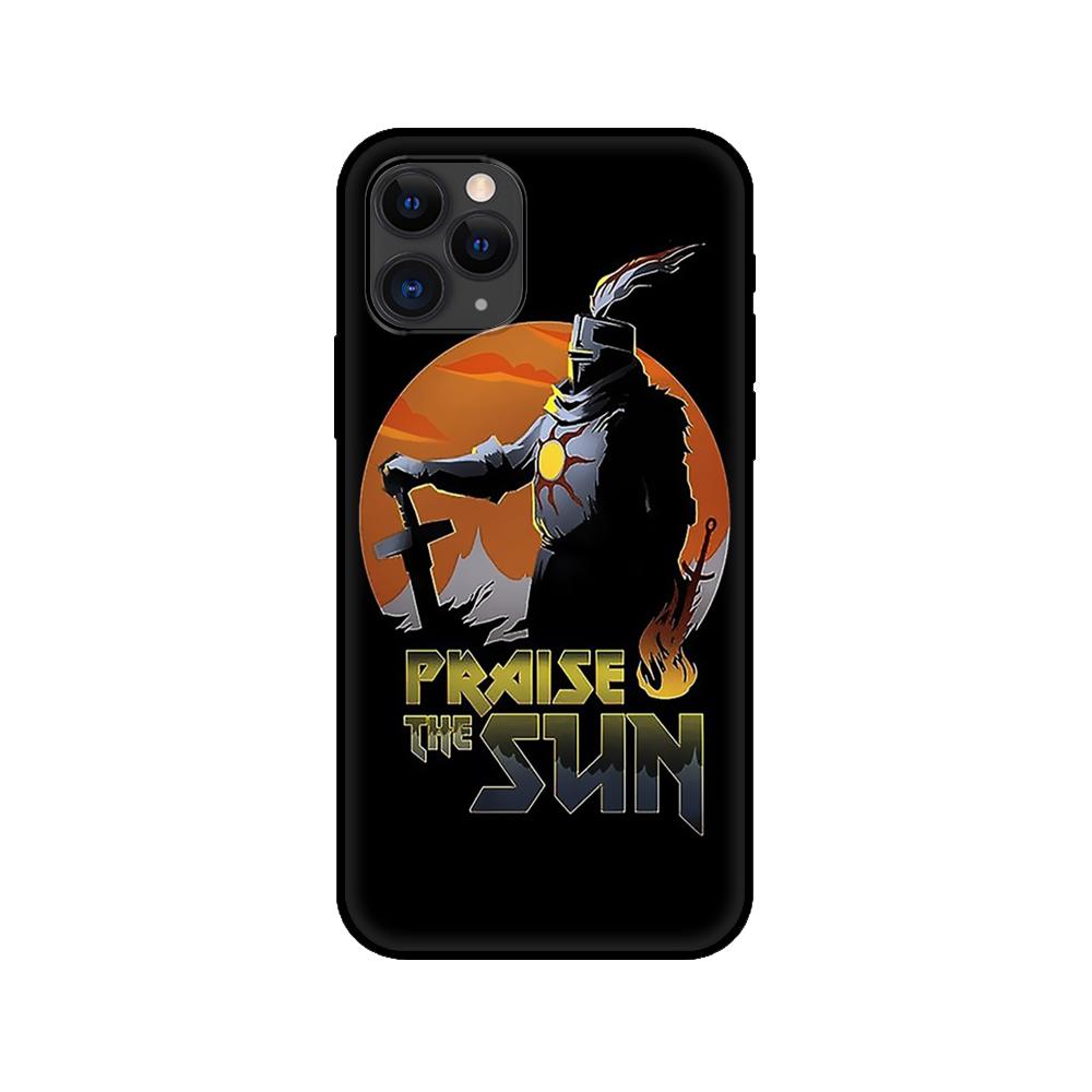 Black tpu case for iphone 5 5s se 2020 6 6s 7 8 plus x 10 XR XS 11 12 mini pro MAX back cover Praise the Sun Dark Souls