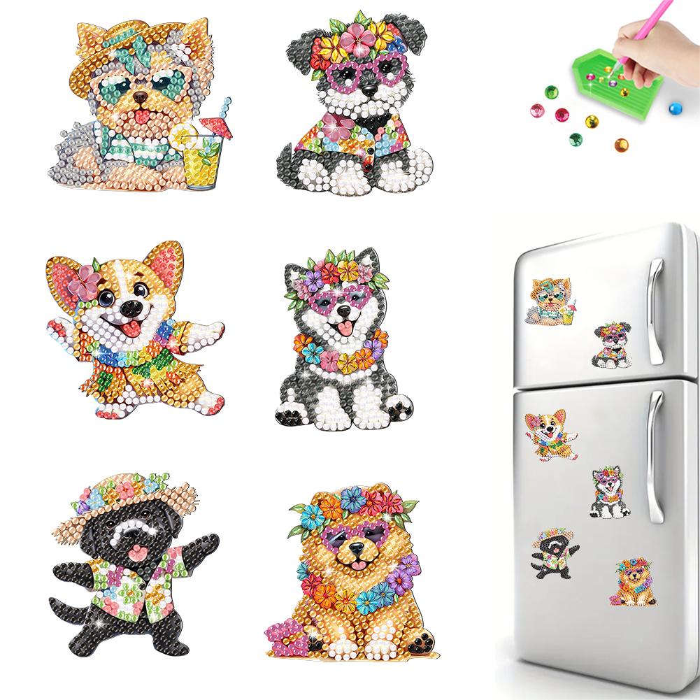6Pcs Acrylic Special Shape Owl Fridge Stickers Diamond Art Fridge Magnet Diamond Painting Fridge Magnet for Fridge Whiteboards