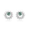 WES   CopperNatural Gemstone 8*8mm Moss Agate Jewelry Set for Women Leaf Branch Ring Pendant  Wedding Gift