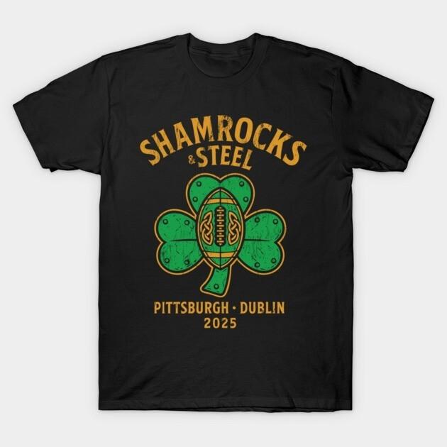 Shamrocks & Steel: Pittsburgh x Dublin 2025 Football T-Shirt Unisex T-Shirt S