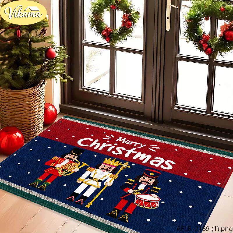 Christmas Nutcracker Doormat, Non-Slip Absorbent Entryway Mat, Porch Rug, Holiday Welcome Mat Home Indoor Outdoor Decor