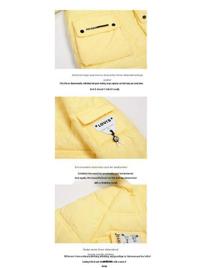 Damen Oversized Kurzer Daunen-Baumwollmantel - Trendige Herbst/Winter Oberbekleidung 2025