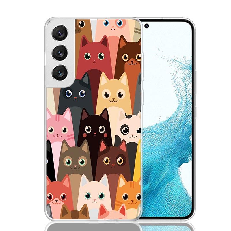 

Cat Cute Kitten Cartoon Case Phone Cover for Samsung Galay Note 20 Ultra 10 Pro Lite 9 8 S10 Plus S9 S8 + S7 Edge Trend Fundas N Samsung S10E