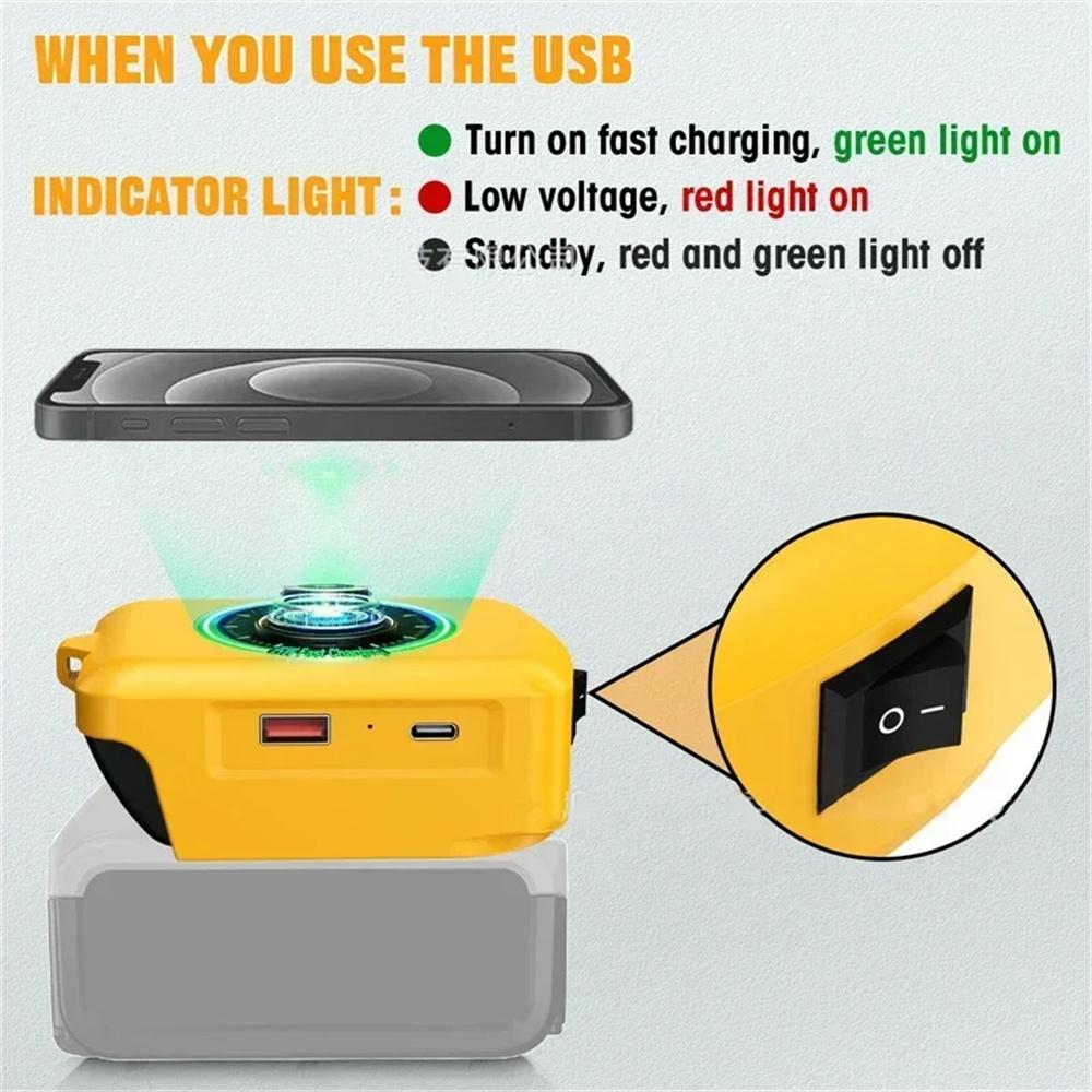 Usb-C Adapter Dewalt 18V-20V Li-Ion