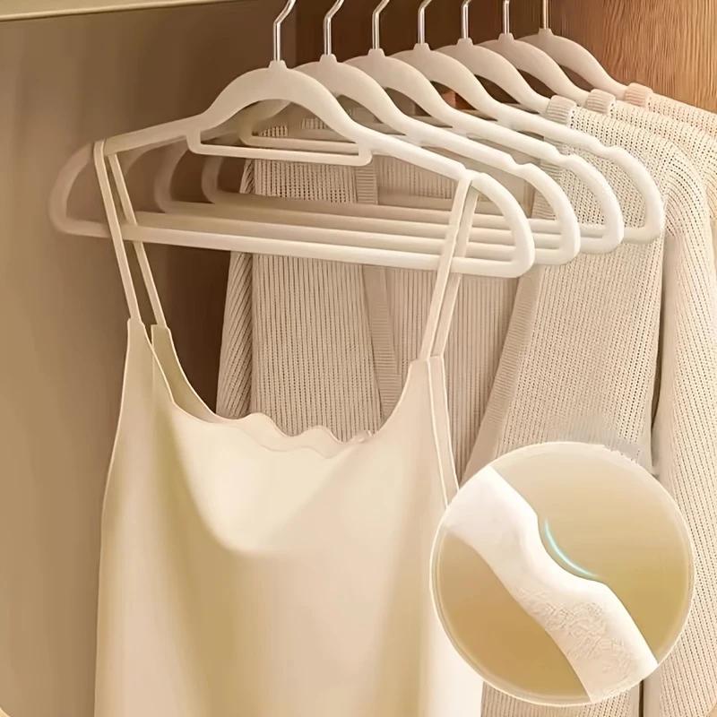 5 Pcs Flocking Clothes Hanger,Non Marking,Non Slip for Home Use,Dormitory Storage,No Shedding of Hair,Rotatable Clothes Hanger