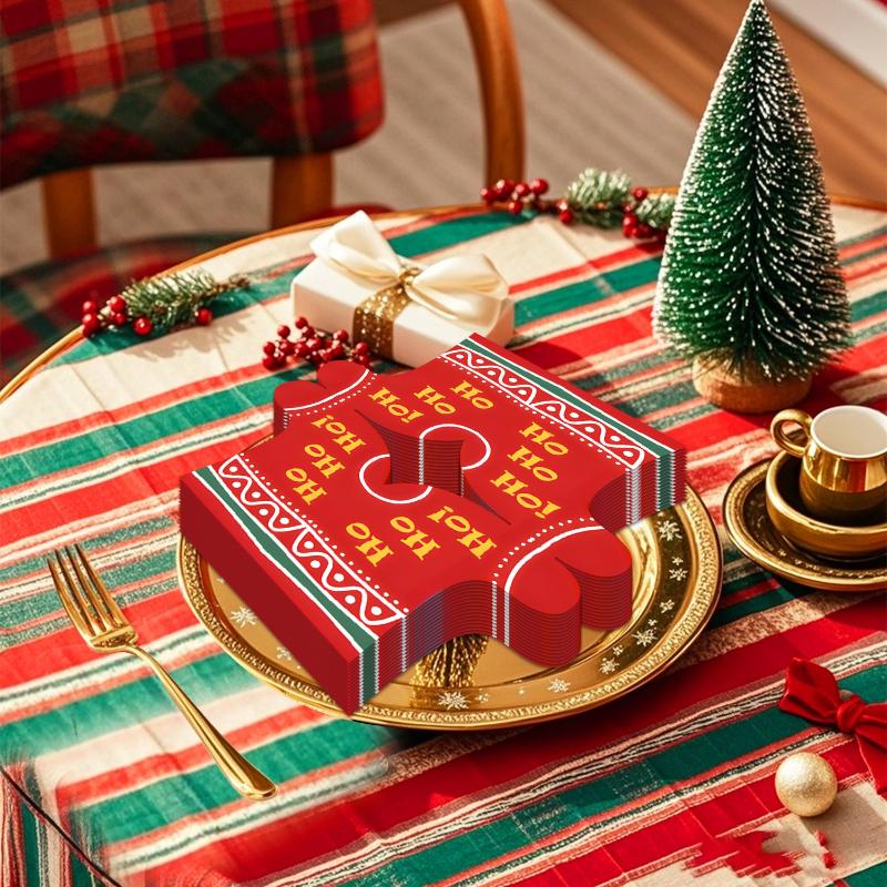 20 Stück weihnachtlich thematisiertes gegengeschlechtliches Tissue, Weihnachtsdekoration 2026 Frohes Neues Jahr Heimdekoration Party-Servietten