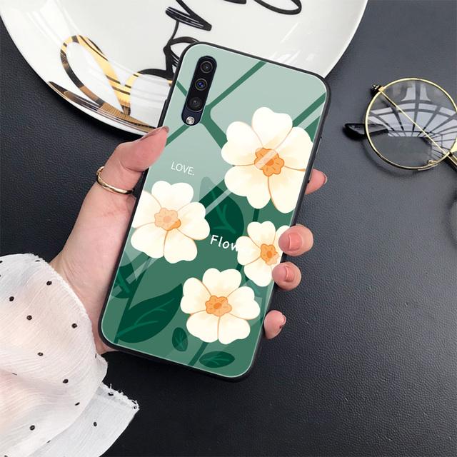 Flowers And Plants Case For Samsung Galaxy A71 A72 A70 A73 A53 A13 5g A03 A22 A21s A03 Core A42 A52 Glass Cover Coque Capa