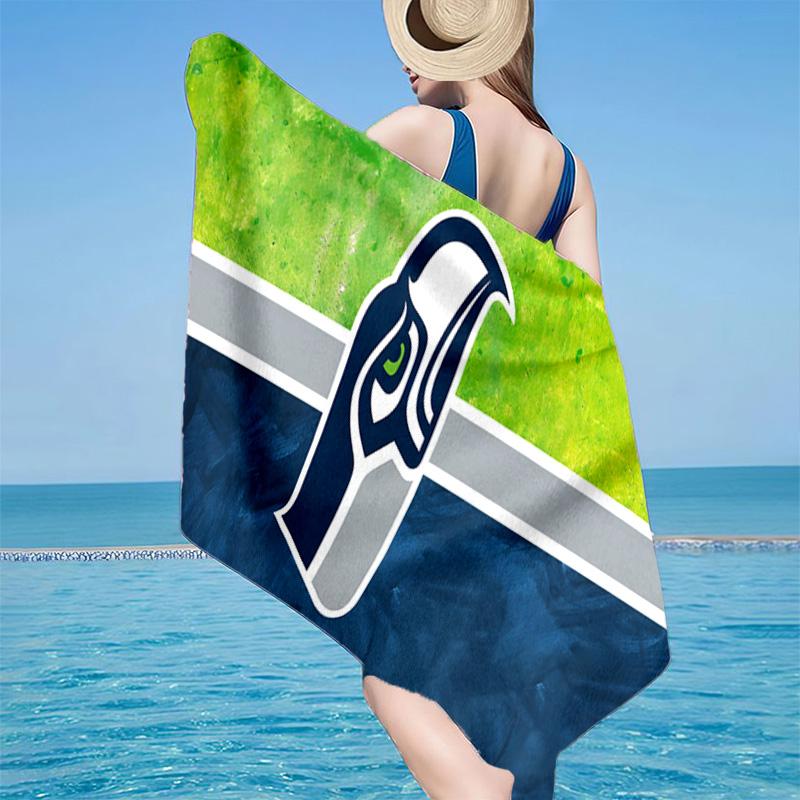 Seahawks Team Spirit Microfiber Beach Towel, Lightweight And Quick-Dry, for Summer Travel, Beach Essential, Swimming Pool