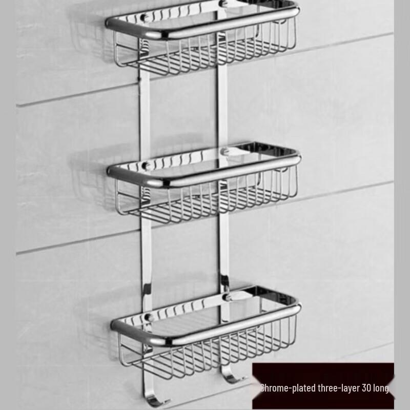 Golden Bathroom Wall-Mounted Corner Shelf