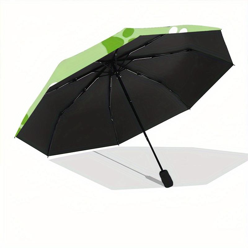 1pc Paw Prints Automatic Open 8-Rib Windproof Umbrella, Travel & Commuting, Suitable for All Seasons