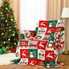 Weihnachts-Kuscheldecke, Schneemann-Baum-Karo-Kuscheldecke für Damen & Herren, Rot-Grün karierte Decke