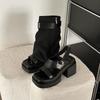 Fashion versatile two wear open-toed high-heeled cool boots, wear 2025 spring new sandals thick-heeled thick-soled trousers, boots tide