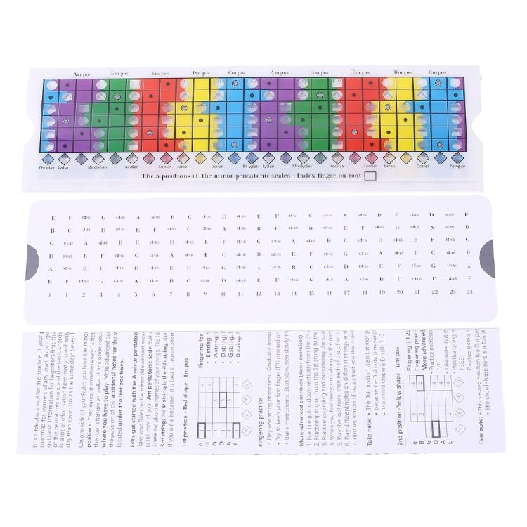 Guitar Scales Sliding Ruler Fingerboard Scale Chart for Acoustic Folk Guitar