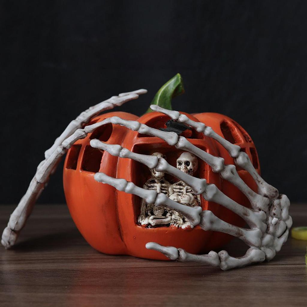 1 Pairs Halloween Decoration Props Halloween Decoration Realistic Life Size Skeleton Hands Plastic Human Hand Bone Plastic Hands