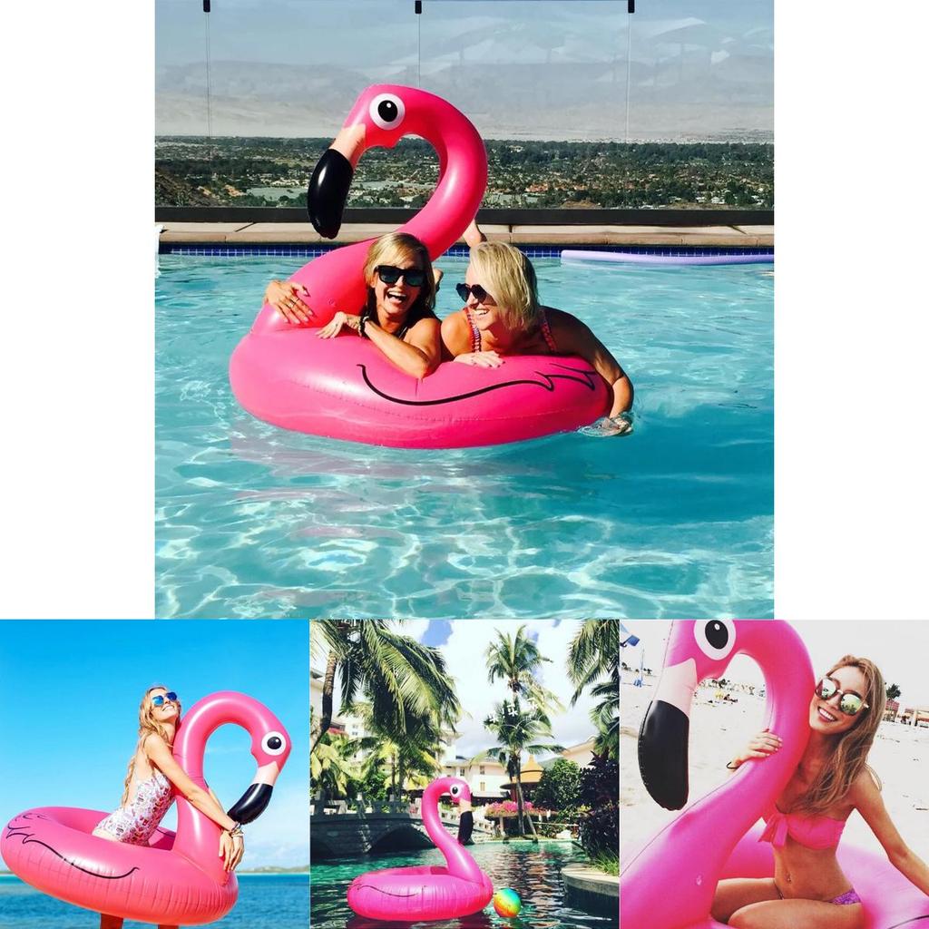 Adult Flamingo Inflatable Swim Ring Water Toy Pvc Thick 3 Animal Pattern 120cm 90cm