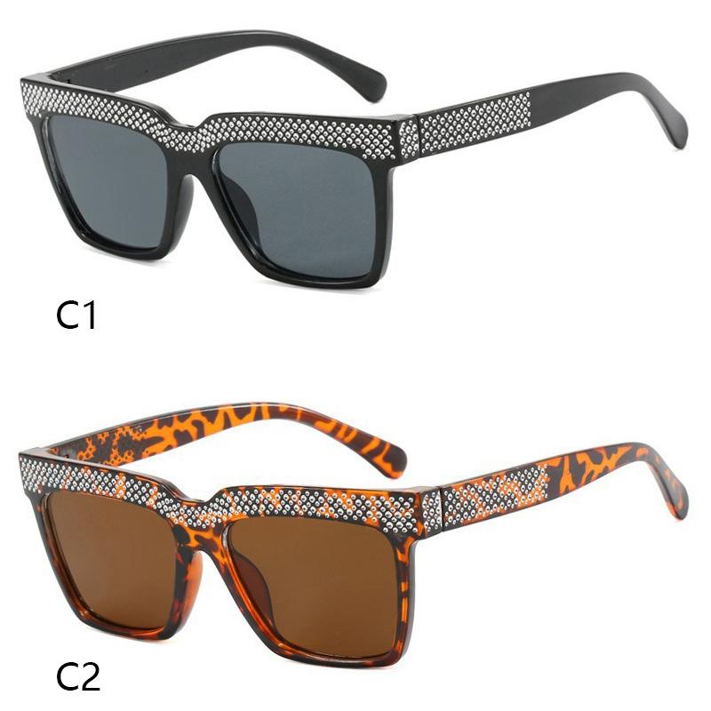 Premium Feel Diamond Inlaid Square Sunglasses Women Men Exquisite Luxury Sun Glasses Party Travel Glasses