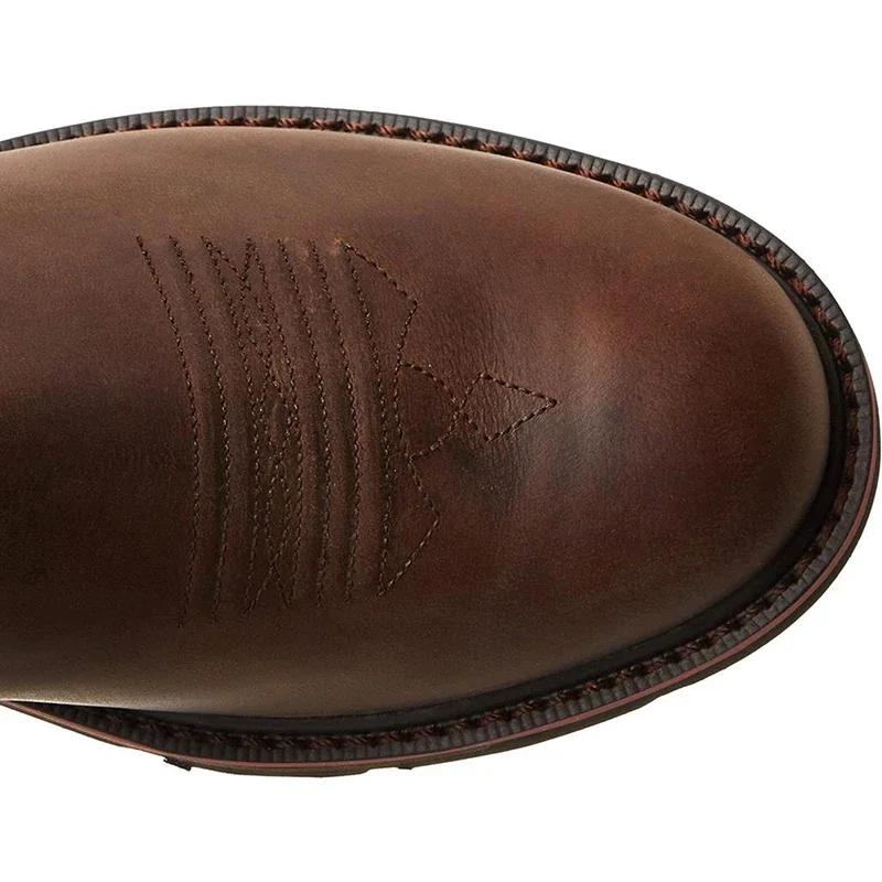 Divatos cowboycsizma férfiaknak Lovagi motoros csizma Férfi cipő Vintage Nagy fa elemek Western hímzés Kézműves Sivatagi cipő Méret 38-48